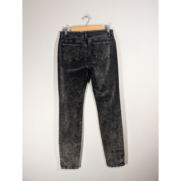 Eileen Fisher Womens Acid Wash Velvet Skinny Ankle Pants Sz 8 Goth Grunge Witchy - Picture 2 of 9